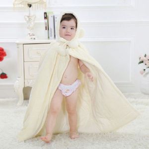 Hooyi Baby Jassen Meisje Smocks Bovenkleding Fluwelen Fleece Mantel Mantel Kinderen Poncho Cape Jongens Bovenkleding Pasgeboren Deken Badjas
