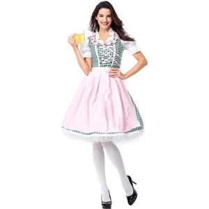 Missky Vrouwen Dienstmeisjes Stijl Groene Plaid Halloween Cosplay Bar Jurk Voor Oktoberfest