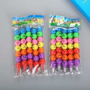 40 pcs Briefpapier Cartoon Student Rock Candy Kalebas 7 Kleuren Doodle Pen Leuke Uitdrukking Lachend Gezicht Puntenslijper