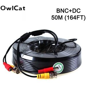 5 M/10 M/20 M/25 M/30 M/40 M/50 M optionele Zwart BNC Video Power Siamese Kabel voor Analoge AHD CVI CCTV Surveillance Camera DVR Kit