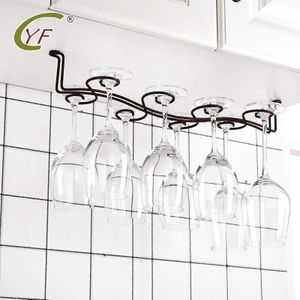 8 Cups Metalen Vintage Brons Wijn Glas Rack Houder Glaswerk Onder Kast Keuken Bar Champagne Wijn Cup Opslag Plank ZM1111