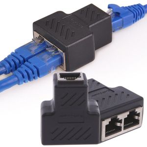 1 naar 2 Manieren LAN Ethernet Netwerk Kabel RJ45 Vrouwelijke Splitter Connector Adapter Voor Laptop Docking Stations