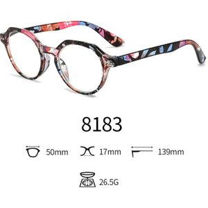 Nywooh Bloemen Gedrukt Leesbril Anti Blauw Licht Computer Verziend Brillen Dioptrie 1.0 1.5 2.0 2.5 3.0 3.5