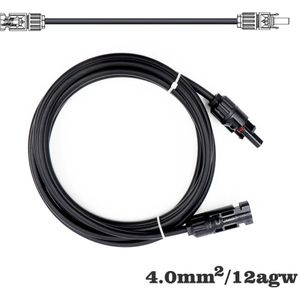 1 Pc X 4mm2 12AWG 1/2/3/5/10 Meter Pv Connector Extension Verbinding Tak zwarte Parallelle Serie Verleng Kabel