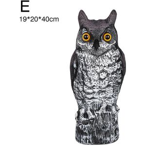 Realistische Vogel Scarer Roterende Kop Uil Prowler Decoy Bescherming Repellent Pest Control Vogelverschrikker Tuin Yard Bewegen