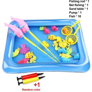 26Pcs Kinderen Vissen Speelgoed Magnetische Vissen Ouder-kind Interactief Speelgoed Kids Hengel Netto 3D Vis Set Opblaasbare water Zwembad