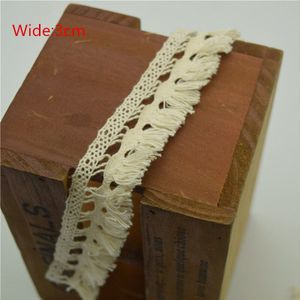 100 Yards Beige kleur Kwastje Kwasten Trim Katoen Decor Trimmen Kant Handgemaakte Craft Naaien