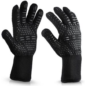 1 paar 300-500 Celsius Extreme Hittebestendige BBQ Handschoenen-Voering Katoen-Voor Koken Bakken Grillen Oven mitts