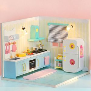 Cutebee Diy Houten Poppenhuis Miniatuur Poppenhuis Miniatuur Kit Met Meubels, Speelgoed Voor Kinderen