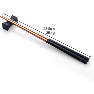 5 paar Milieuvriendelijke Top 304 Gepolijst Rvs Plated Copper Chop sticks Servies Kerstcadeau Japanse Chopstick Set