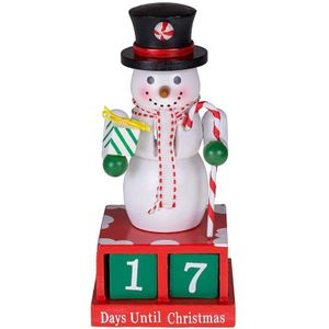 24 Plus Dag Sneeuwpop Adventskalender Aftellen Naar Kerstmis Geschilderd Cijfers Zwart Top Hoed Unieke Decoratie