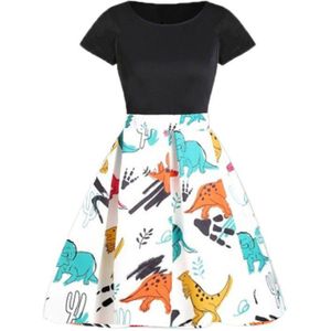 Moeder En Dochter Kleding Ouder-kind Jurk Familie Bijpassende Dieren Print Outfit Kids Meisje