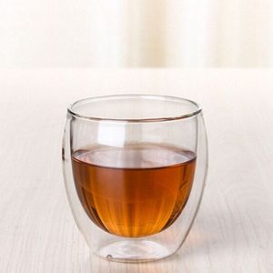 Mrosaa 80 ML Glas Cup Dubbellaags Koffie Thee Cups Glaswerk Melk Bier Mokken Geïsoleerde Wijn Cups Drinkware