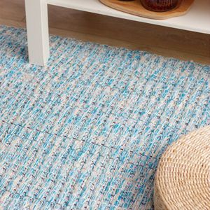 Hoge dikke blauw tessel rand katoen gebied tapijt voor nachtkastje woonkamer tapetes para casa sala tapis salon