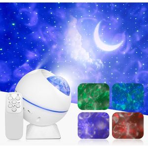 Sterrenhemel Projector Galaxy Led Nachtlampje Moon Cloud Night Lamp Ocean Wave Muziek Stemming Afstandsbediening Voor Kerstcadeau auto