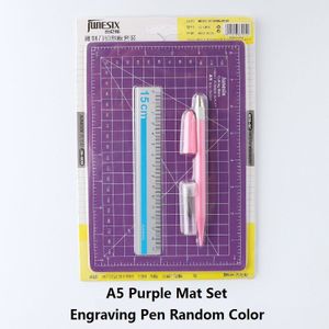 A5 Pvc Handmatig Snijden Mat Heerser Graveren Mes Set Thuis Diy Ambachten Papier Patchwork Tool Cut Board Pad Dubbele-zijdig Self-Healing