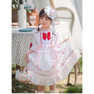 Prinses Thee Party Zoete Lolita Kinderen Chiffon Jurk Retro Kant Strik Victoriaanse Kids Jurk Kawaii Meisje Lolita Op Cosplay