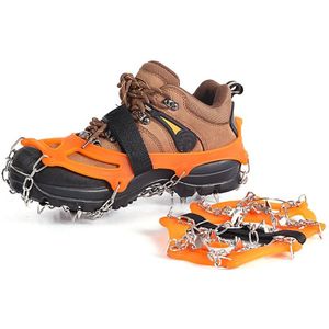 Outdoor Klimmen Antislip Stijgijzers Winter Lopen 18 Tanden Ijsvissen Sneeuwschoenen Mangaan Staal Slip Schoen Covers