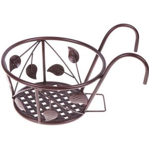 Tuin Outdoor Opknoping Mand Plant Iron Rekken Hek Balkon Ronde Bloempot Decoratie