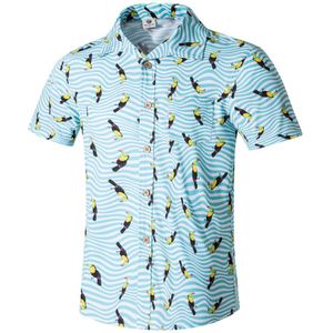 Mannen Shirt Zomer Mode Mannen Casual Tops Knop Hawaii Print Beach Korte Mouw Snel Droog Top Blouse Hawaiian Shirt mannen Top