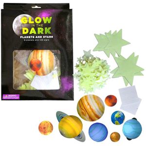 3D Ster En Maan Energie Opslag Fluorescerende Glow In The Dark Lichtgevende Op Muurstickers Voor Kinderkamer Woonkamer decal