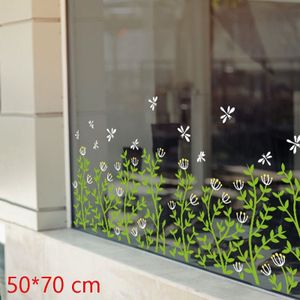 1x Plant Glas Muursticker Zelfklevende Waterdichte Muurstickers Voor Deur Window Koffie Shop Cafe Huis Woondecoratie
