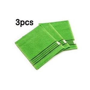 Korea Italië Exfoliërende Body Scrub Handdoek 3 Stuks Handdoek Handschoen Bad Massage Groen