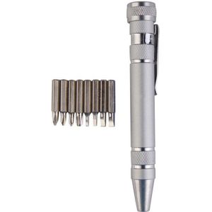 Handige 8 in 1 Aluminium Precisie Multi-Tool Schroevendraaier Draagbare Mobiele Tool Kit Schroevendraaier Pen Set