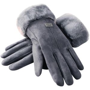 Vrouwen Winter Handschoenen Dames Meisjes Outdoor Warmte Volledige Vinger Gevoerd Rijden Handschoen Bont Wanten Gants