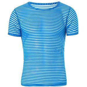 Unisex Ondershirt Sexy Mesh Sheer Basic Shirts O-hals Gay Korte Mouwen Afslanken Hemdjes Innerlijke Tops Pyjama Slapen Slijtage
