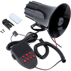 100W 12V 7 Sounds Auto Vrachtwagen Speaker Waarschuwing Alarm Politie Brand Sirene Hoorn Luid Geluid 105db Met Mic microfoon