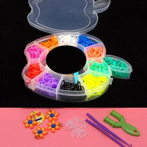 400pcs 12 Kleur Loom Rubber Band Armband Speelgoed Voor Kinderen Meisje Kits Craft Vetersluiting Speelgoed DIY Loom Armbanden meisje Haarband