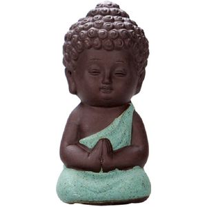 4.9*9.5 Cm Boeddhisme Litlle Meditatie Monnik Kleine Standbeelden Miniatuur Craft Boeddhabeelden Klei Mini Chinese Boeddhisme Zen Monniken