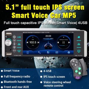 1Din 5.1 Inch 5188 Auto MP5 Speler Ips Druk Sn Voice Control Radio Rds Am Fm 4USB Bidirectionele Interconnectie