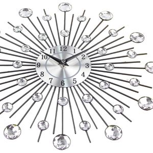 Retro Metalen Crystal Grote Wandklok Horloge Wandklok Decoratie Papier Speciale Aanbieding Woonkamer Thuis Art Decoratie 33 Cm