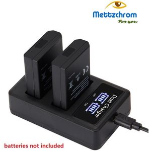 Mettzchrom Dual Batterij Lader Voor Canon Usb Dual Battery Charger LP-E8 LP-E6 LP-E6N LP-E10 LP-E12 Reizen Dual Charger