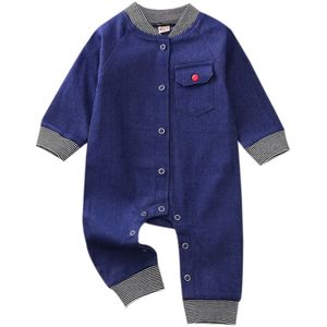 Pasgeboren Baby Meisjes Jongens Romper Lange Mouw Gestreepte Jumpsuits Lente Herfst Terug Brief Speelpakjes