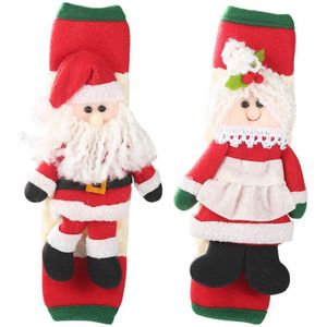 2 stks/set Magnetron Handschoen Deurgreep Cover Stereo Kerstman Koelkast Handschoen Kerst Decoraties Voor Keuken Thuis