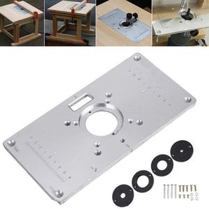 Router Tafel Plaat 700C Aluminium Router Tafel Insert Plaat + 4 Ringen Schroeven Voor Houtbewerking Bankjes, 235Mm X 120Mm X 8Mm