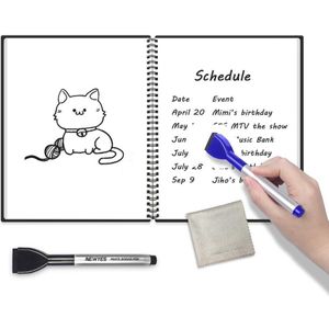 NEWYES A4 Size Herbruikbare Uitwisbare Smart Draagbare Whiteboard Boek Note Memo Pad Mini Notepad APP Message Board met 2 pen