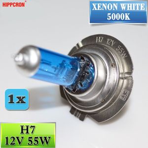 Hippcron H7 Halogeenlamp 12V 55W Donkerblauw 5000K Super Wit Quartz Glas Auto Koplamp Vervanging Lamp