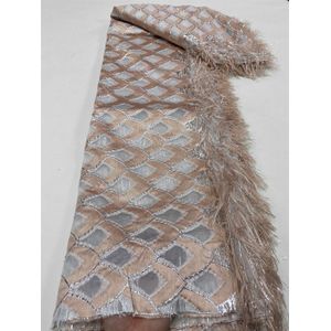 Pgc Franse Jacquard Kant Stof Unieke Afrikaanse Vergulden Kant Stof Brocade Bridal Materiaal Voor Nigeriaanse Wedding Party YA4854B-4