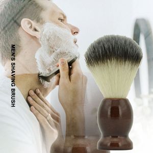 Men's Beauty Producten Nylon Haar Baard Borstel Men's Foam Scheerkwast Handleiding Scheerkwast Houten Handvat