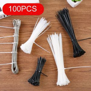 100 Pcs Draagbare Nylon Touw Melk Wit Zwart Lijm Fastener Tapeties Gesp Riem Reel Lijn Accessoire Kantoor Thuis Leveringen