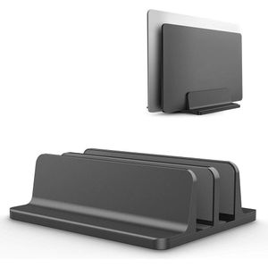 Verticale Laptop Stand Voor Macbook Air Pro Desktop Dubbele Desktop Stand Houder Met Verstelbare Dock (Tot 17.3 Inch)