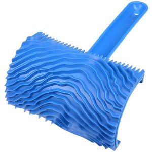 Houtnerf Tool Met Handvat 4 Inch Empaistic Rubber Graining Patroon Stempel Voor Muurschildering Decoratie Diy Blauw