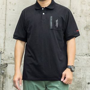 Zomer Mannen Business Casual Grote Maat L Korte Mouw Polo Shirt Mode Geborduurde Letters Losse Zwarte Polo Shirt