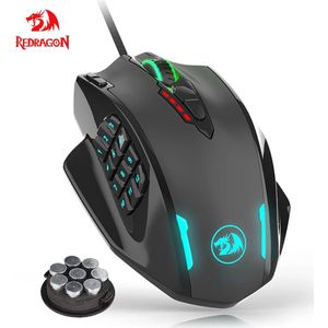 Redragon M908 Impact Usb Bedrade Rgb Gaming Muis 12400 Dpi 17 Knoppen Programmeerbare Game Optical Muizen Backlight Laptop Pc Computer