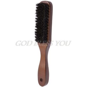 Mannen Varkenshaar Snor Borstel Houten Handvat Kam Facial Baard Schoonmaken Styling Borstel 2 Maten
