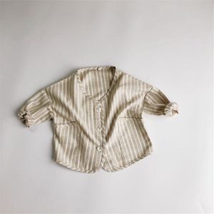 Lente Herfst Kinderen Katoen Linnen Lange Mouwen Koreaanse Stijl Jongens En Meisjes Losse Casual Vest Jassen